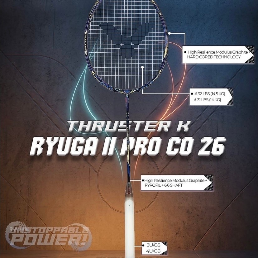 Raket Badminton Bulutangkis Victor Ryuga II Pro CO 26 - Thruster K Ryuga 2 Pro New 2026 Stellar Blue