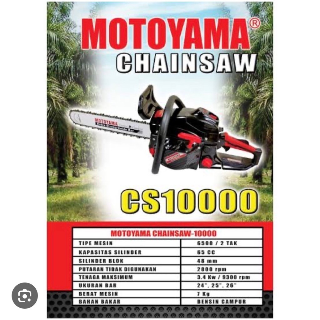 CHAINSAW MOTOYAMA 10000 24 25 26 inch MESIN GERGAJI MOTOYAMA 48mm