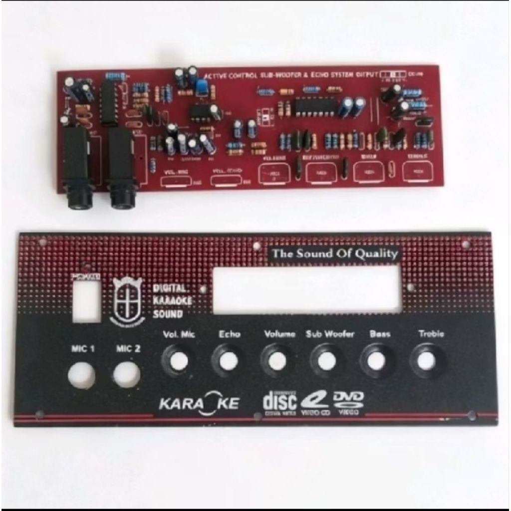 kit Pcb audio volume,bass,sub,trible.mic,echo ct 12v - 18v plus panel