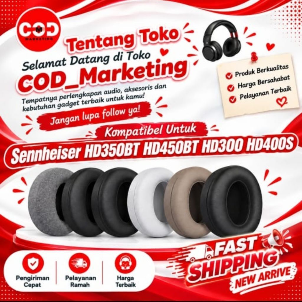 Bantalan Earcup Foam Earpad Cushion Sennheiser - HD350BT - HD450BT - HD300 - HD400S - HD 350BT - HD 