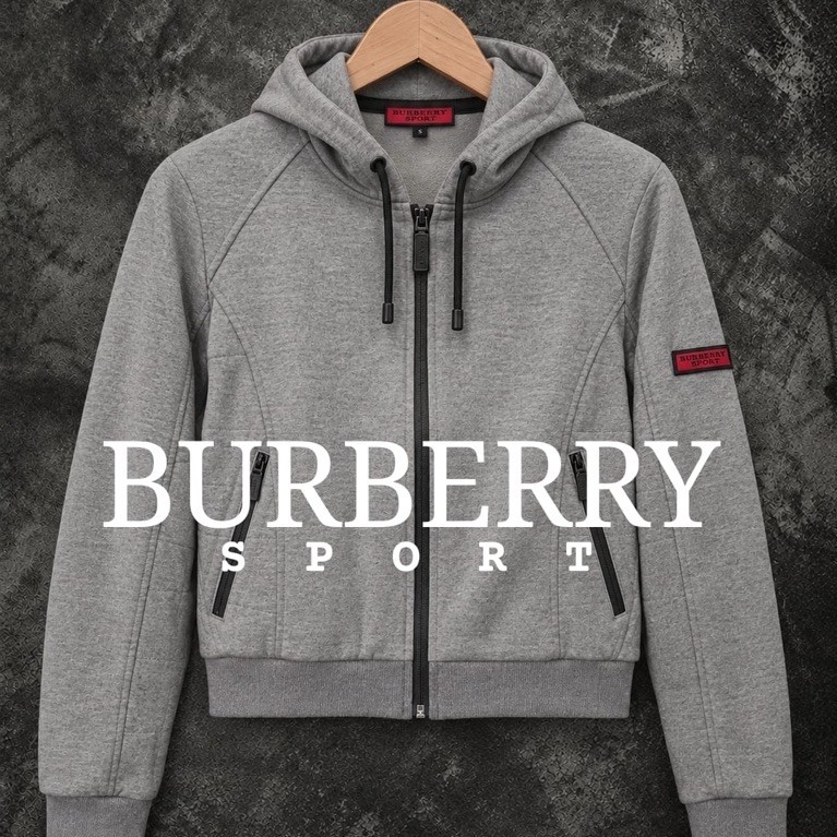 sweater hoodie JAKET SWEATER HOODIE SPORT BURBERRY BEKAS SECOND PRELOVED
