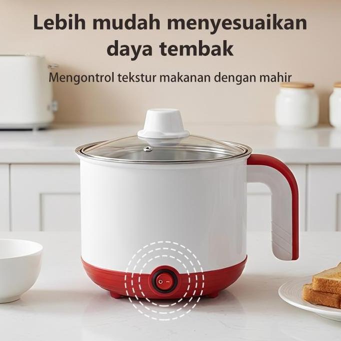 Mieia 650W Panci Listrik Elektrik Pengukus listrik portabe 2 liter,  pengukus multifungsi anti lengk