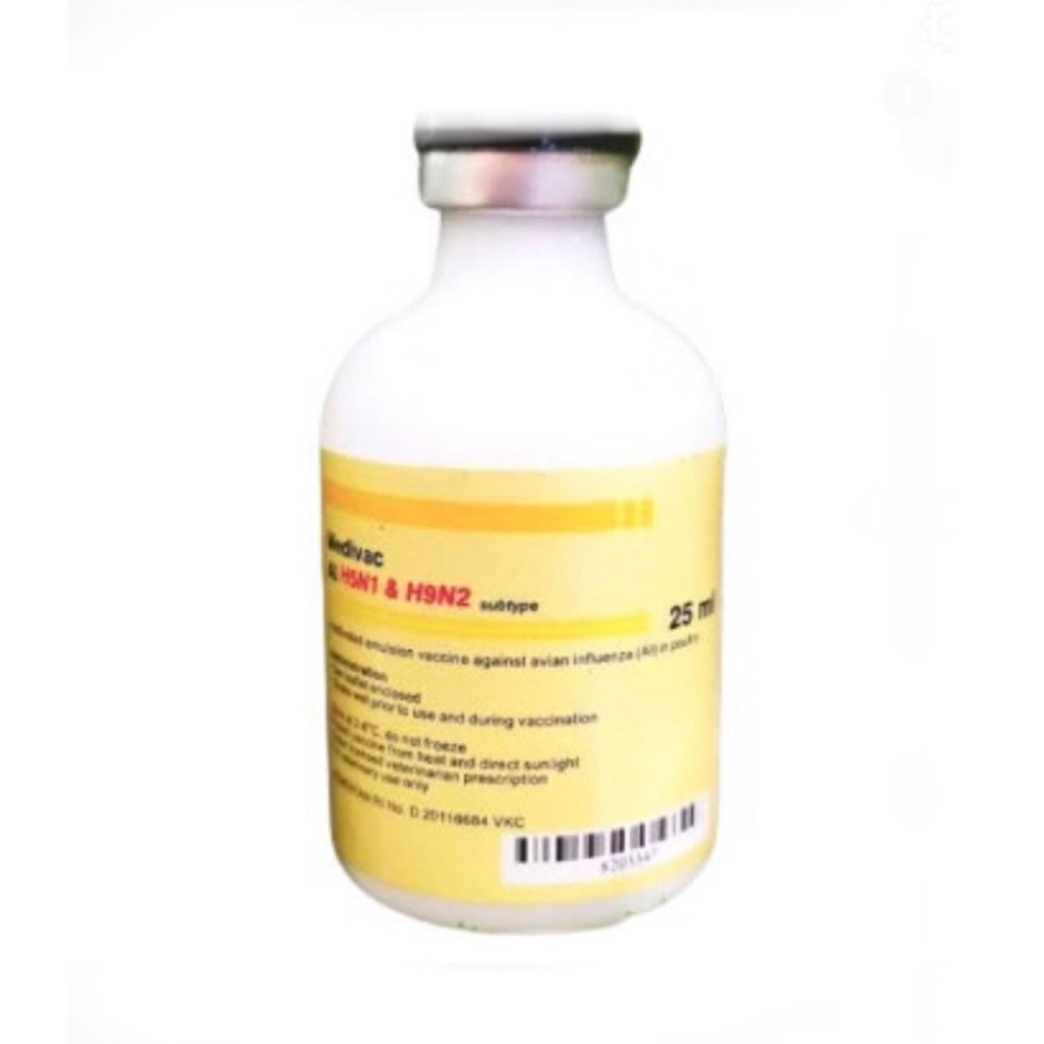Vaksin Medivac AI T H5N1 & H9N2 Netto 25 ml Dosis 50 Ekor Vaksin Ayam Berkualitas Mencegah Penyakit 