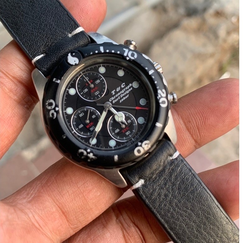 T&C surf design by orient kronograf jam tangan pria original preloved/second/bekas