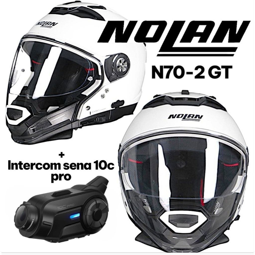 HELM NOLAN TYPE N702 GT ORIGINAL SECOND include intercom merk sena 10c pro GOOD QUALITY