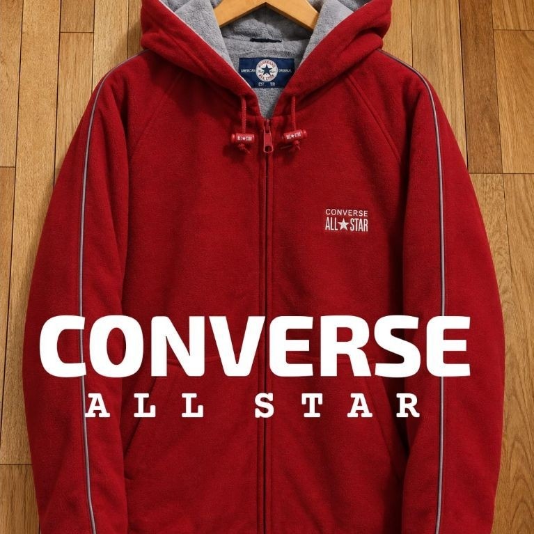jaket hoodie pleace converse second original