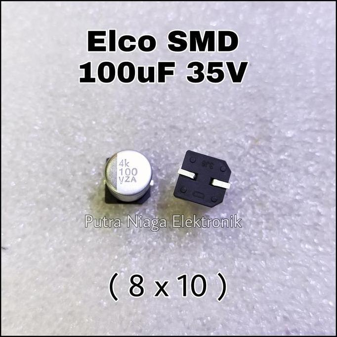 ELCO SMD 100UF 35V ALUMUNIUM 100 UF 35VOLT ALUMINUM KAPASITOR 8X10 MM