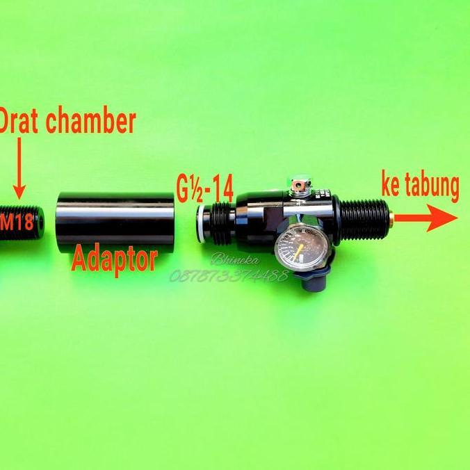 Adapter / sambungan regulator paintball ke blok chamber bocap