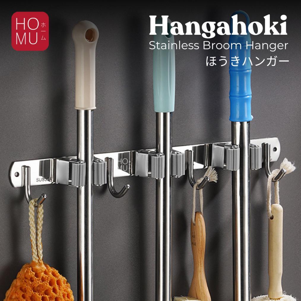 JM HOMU HANGAHOKI GANTUNGAN SAPU PEL STAINLESS MOP BROOM HOLDER KAPSTOK CANTOLAN ORGANIZER PREMIUM