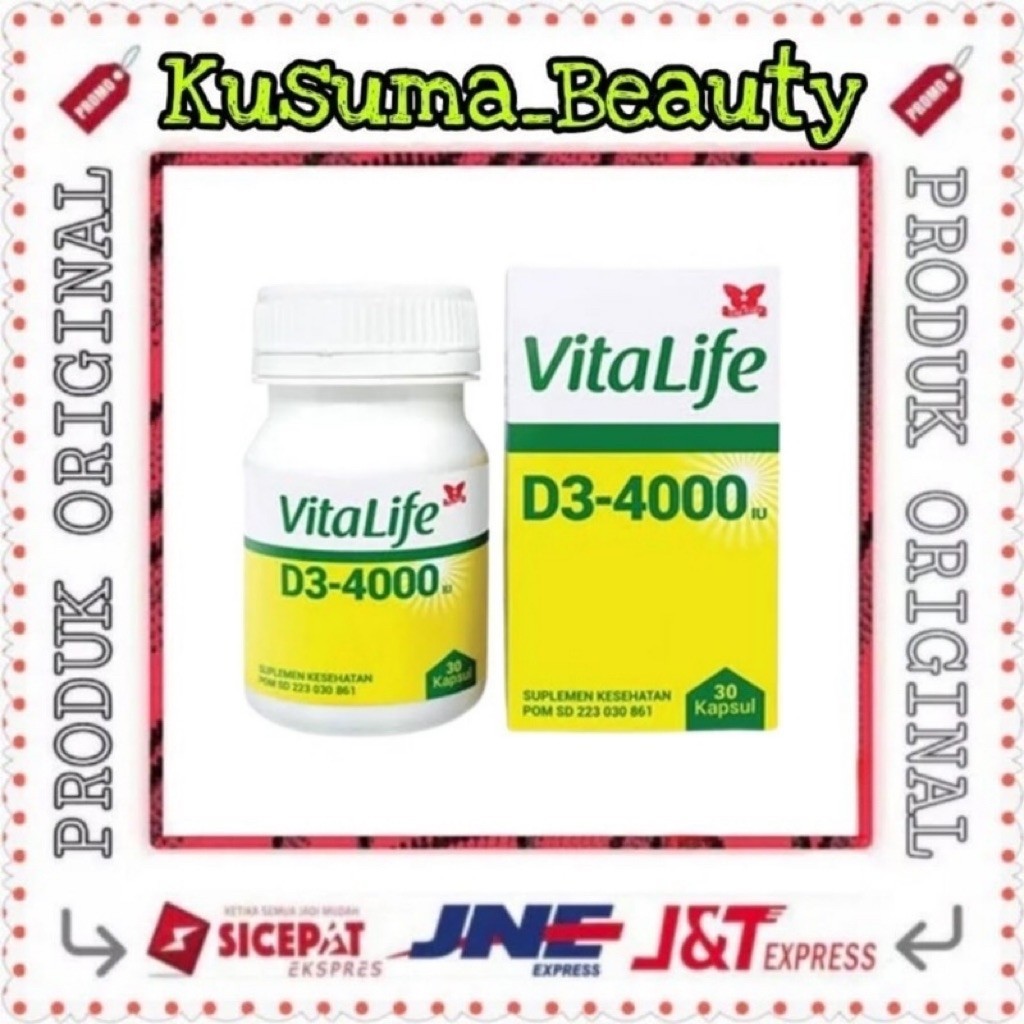 Vitalife D3 4000 IU Vitamin 30 Kapsul Halal