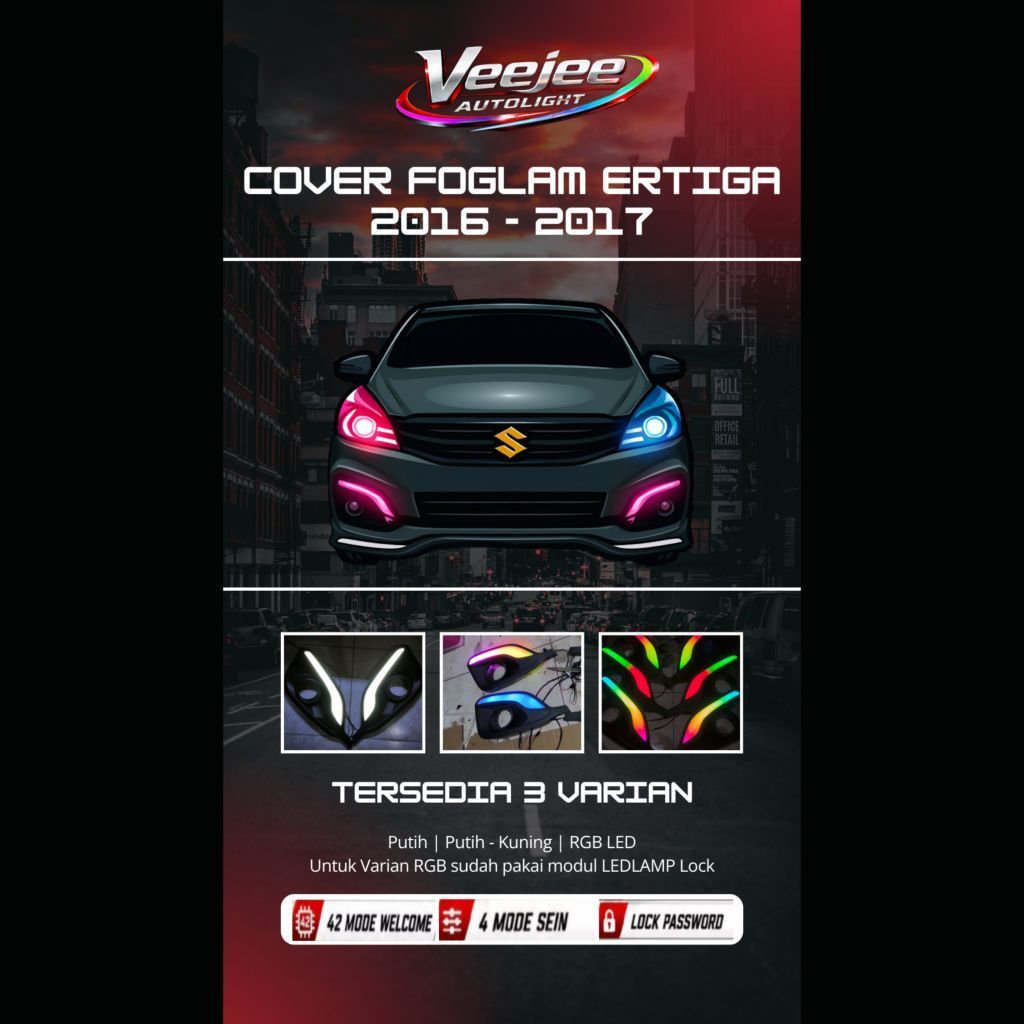 COVER FOGLAMP ERTIGA 2016 - 2017 LED RGB + MODUL.