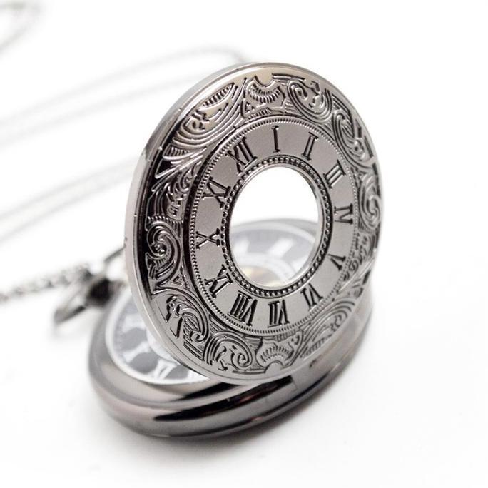 Jam Saku Antik Vintage Pocket Watch Quartz Necklace Pendant Jam Saku Antik Kuno