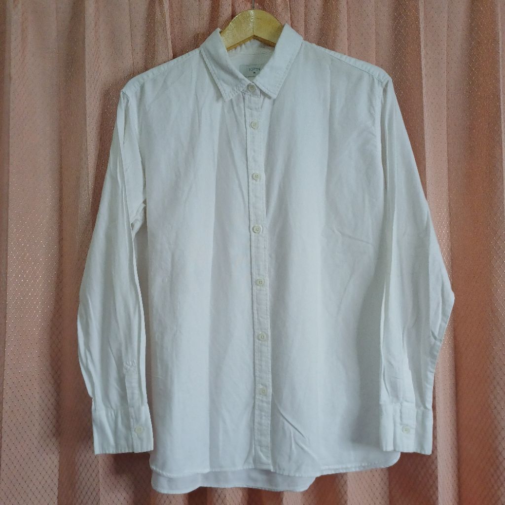 Kemeja Putih Linen Pria Lengan Panjang "TOPTEN" Preloved