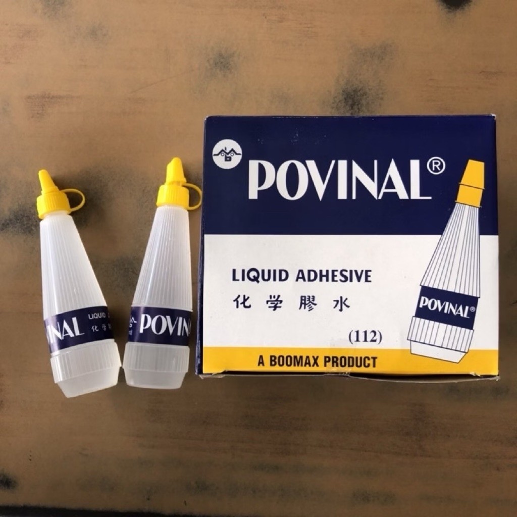 Lem Kertas Povinal Cair 22ml - Lem Cair Bening, Lem Kertas Serbaguna, Lem Slime
