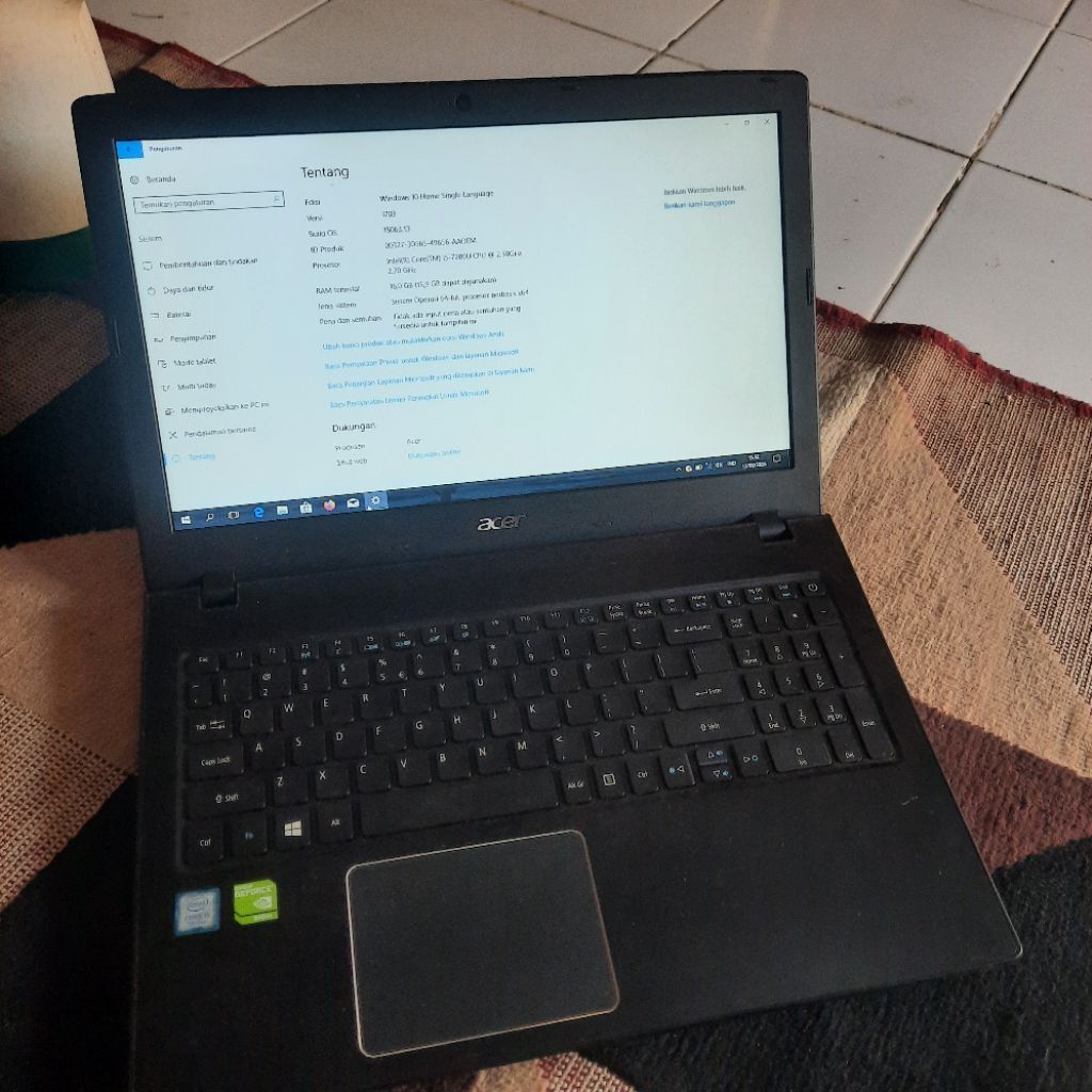 LAPTOP BEKAS ACER TRAVELMATE I5 GEN 7 16GB/1TB
