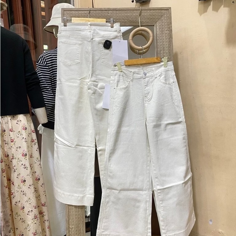 celana jeans putih wanita kulot
