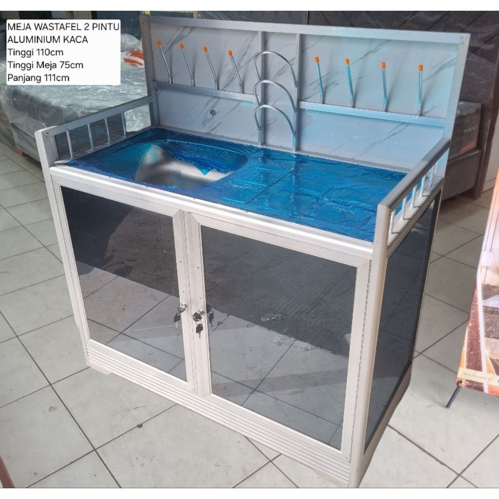 MEJA WASHTAFEL ALUMINIUM / TEMPAT CUCI PIRING