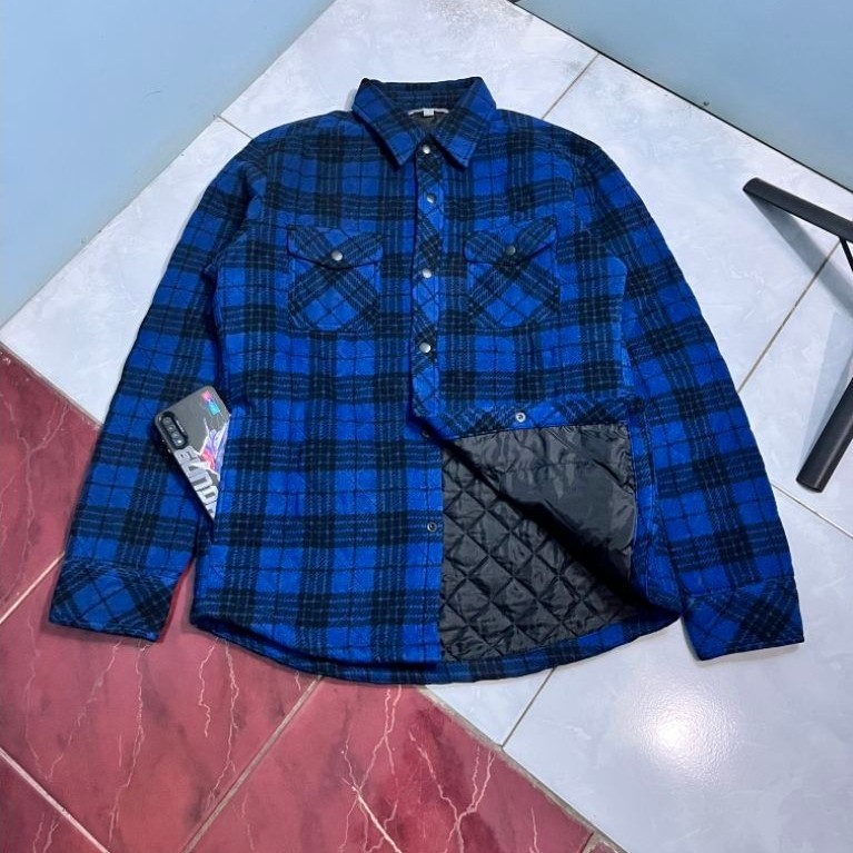 OUTER OVERSHIRT VETERRANO UNIQLO QUILTED LINED / WORK JACKET FLANNEL UNIQLO QUILTED LINED