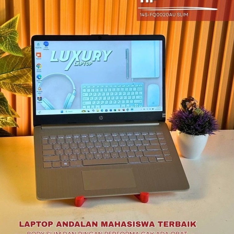 LAPTOP HP 14S-FQ0020AU SLIM AMD RYZEN 3 SSD 512GB RAM 8GB BACKLIGHT SECOND