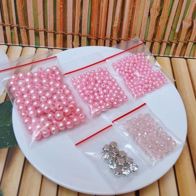 Wwg- Mutiara Berat Manik Kristal Ceko Cangkang 3D Payet Rangkai Kombinasi Diamond Baju Jahit Motif S