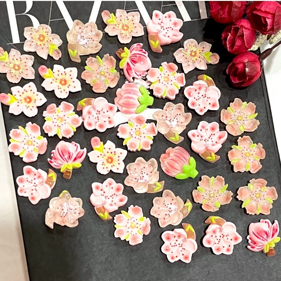 clay/resin bunga isi 100 pcs