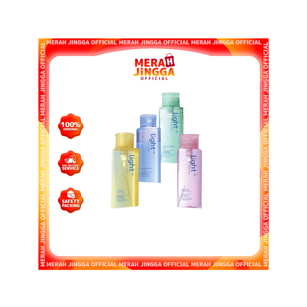 Lightplus by Wardah Micellar Water Low pH Pure Mineral All Series Makeup Remover Waterproof | Merah 