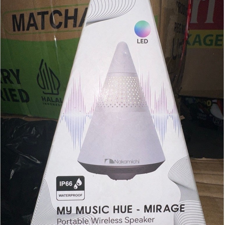 Nakamichi WHITE  PUTIH  SALE My Music Hue Mirage Speaker Bluetooth Wireless FM Radio Mini