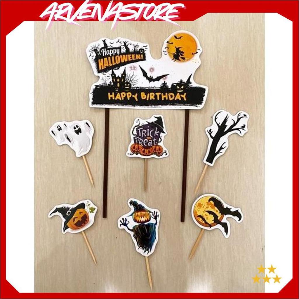 TOPPER HALLOWEN / TOPPER KUE HALLOWEEN / CAKE TOPPER HALLOWEEN Terbaru