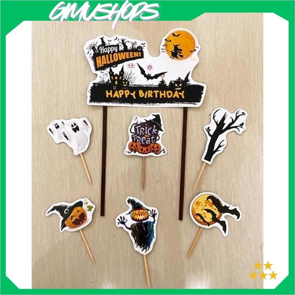 TOPPER HALLOWEN / TOPPER KUE HALLOWEEN / CAKE TOPPER HALLOWEEN Promo Puncak