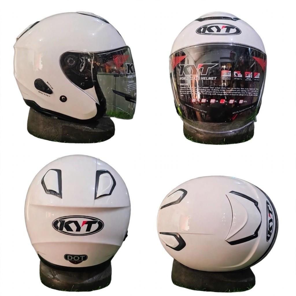 helm KYT kyoto original 100% SNI bonus stiker kyt warna merah hitam