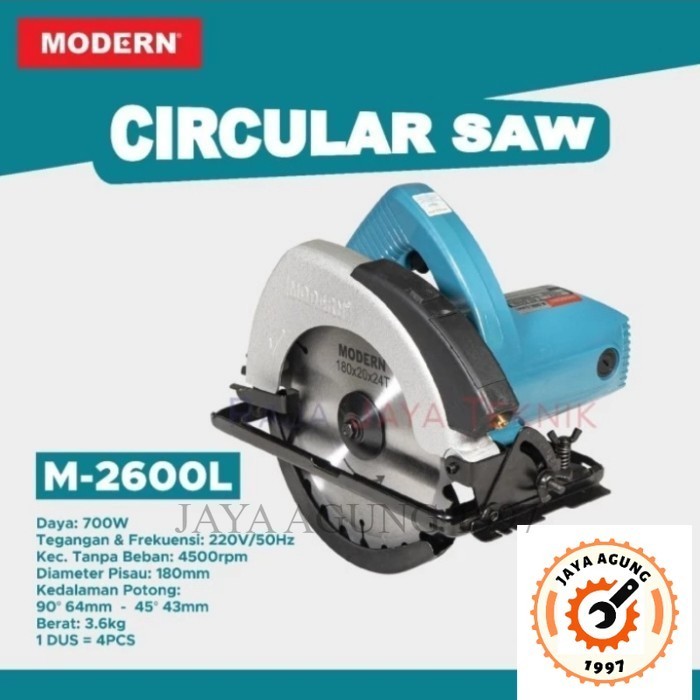 Modern Circular Saw 7'' M-2600L / Circular Saw Modern/ Gergaji Serkel MODERN