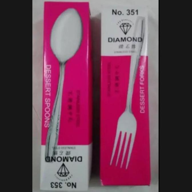 Awetbanget- Sendok Makan Diamond Sendok Makan Stainless Sendok Makan Tebal Lusinan