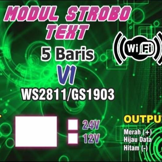 PREMIUM Modul Strobo running text 5 baris v1 12Volt dan 24Volt