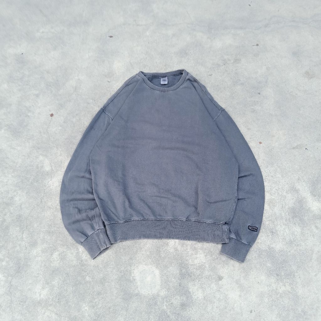 TRAVEL - Sweater Crewneck Blank Pigment Washed Gray