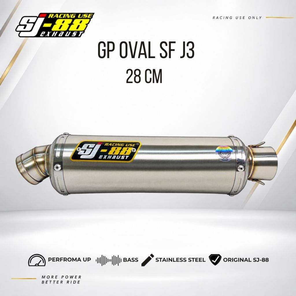 Silincer SJ88 GP Oval SF J3 - Stainless - Bass Padat Universal