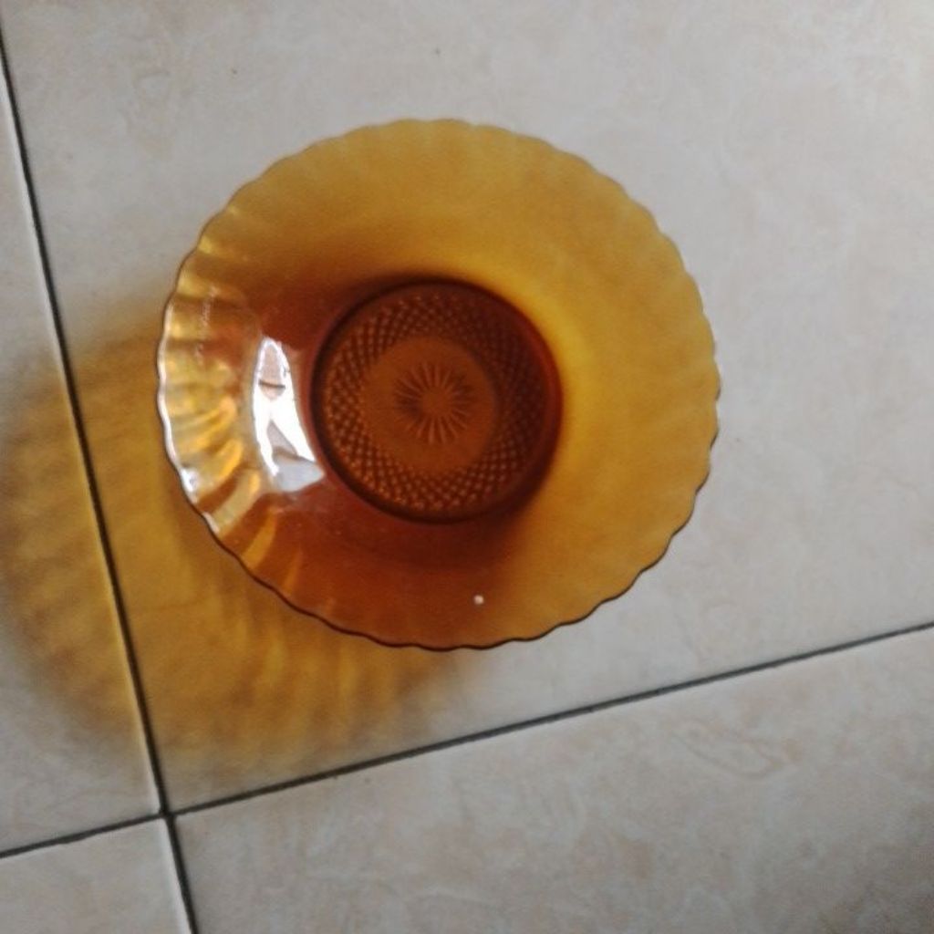 Piring Kaca 9" Coklat Murah Cuci Gudang