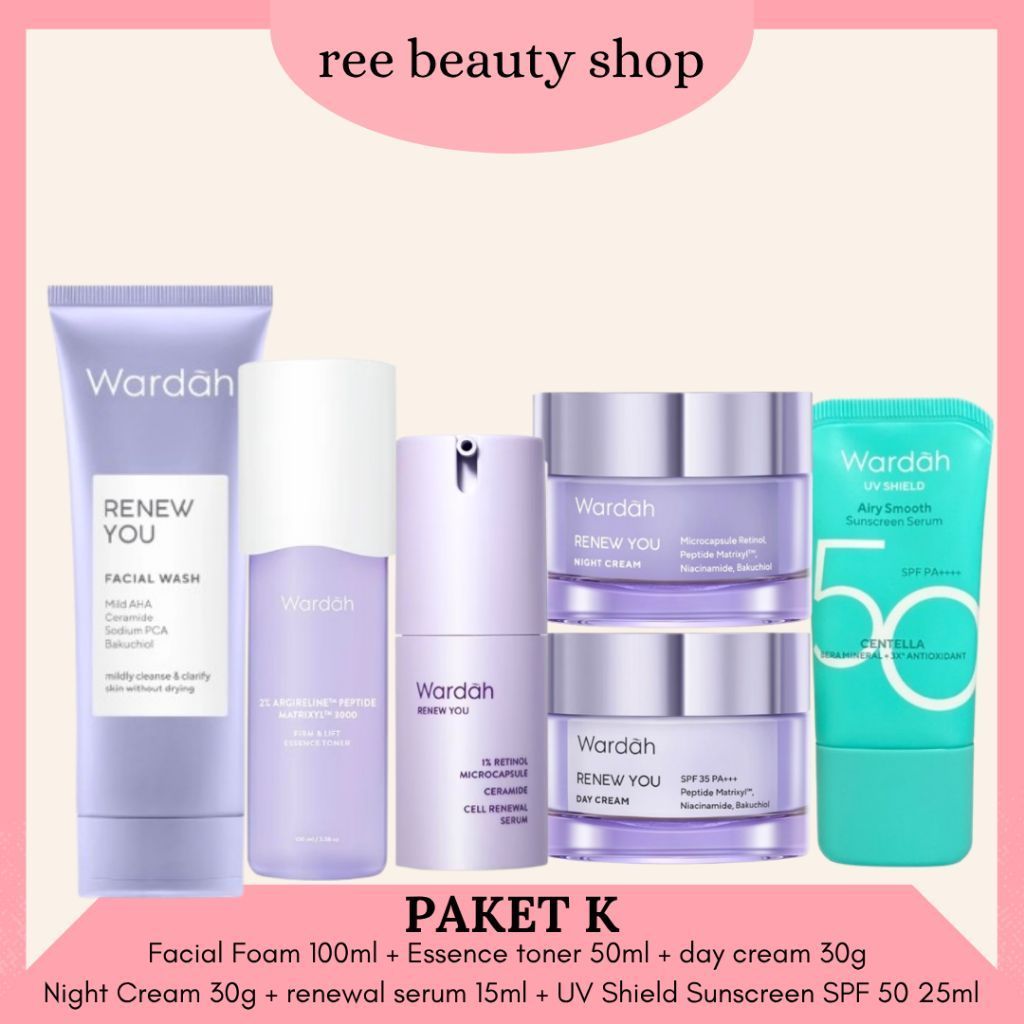 Wardah Renew You Anti Aging 1 Paket Lengkap Skincare Anti Aging | Wardah Skincare