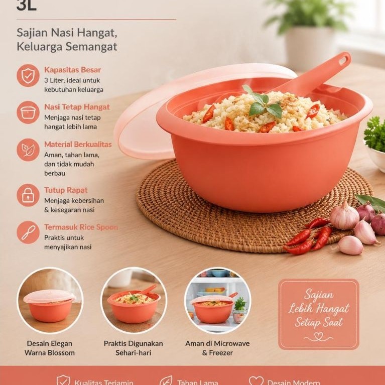 Blossom Bloomia Rice Server 3L Tupperware