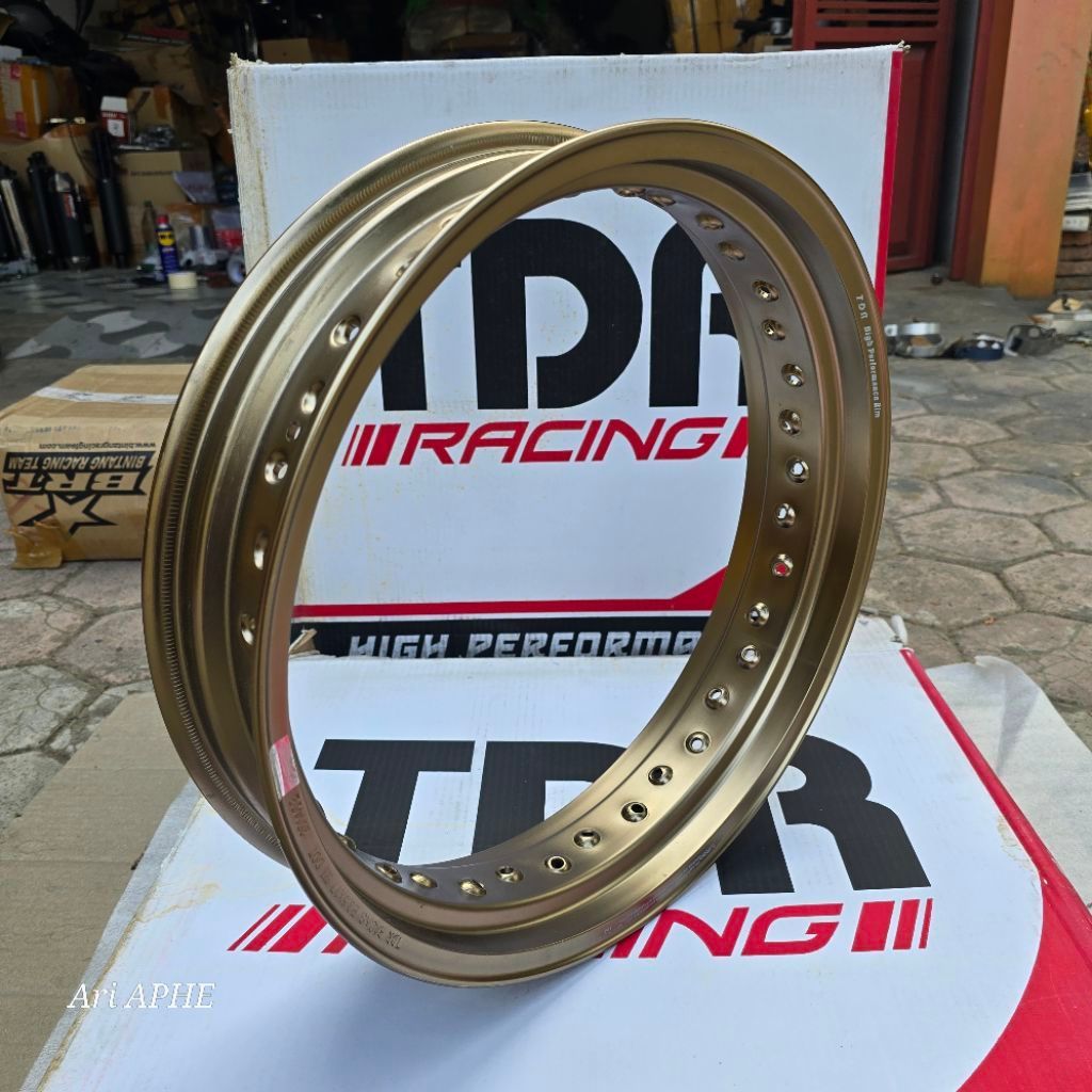 PROMO rim velg TDR racing 350 ring 17 hole 36 ER shape warna titanium brown - velg alloy almunium
