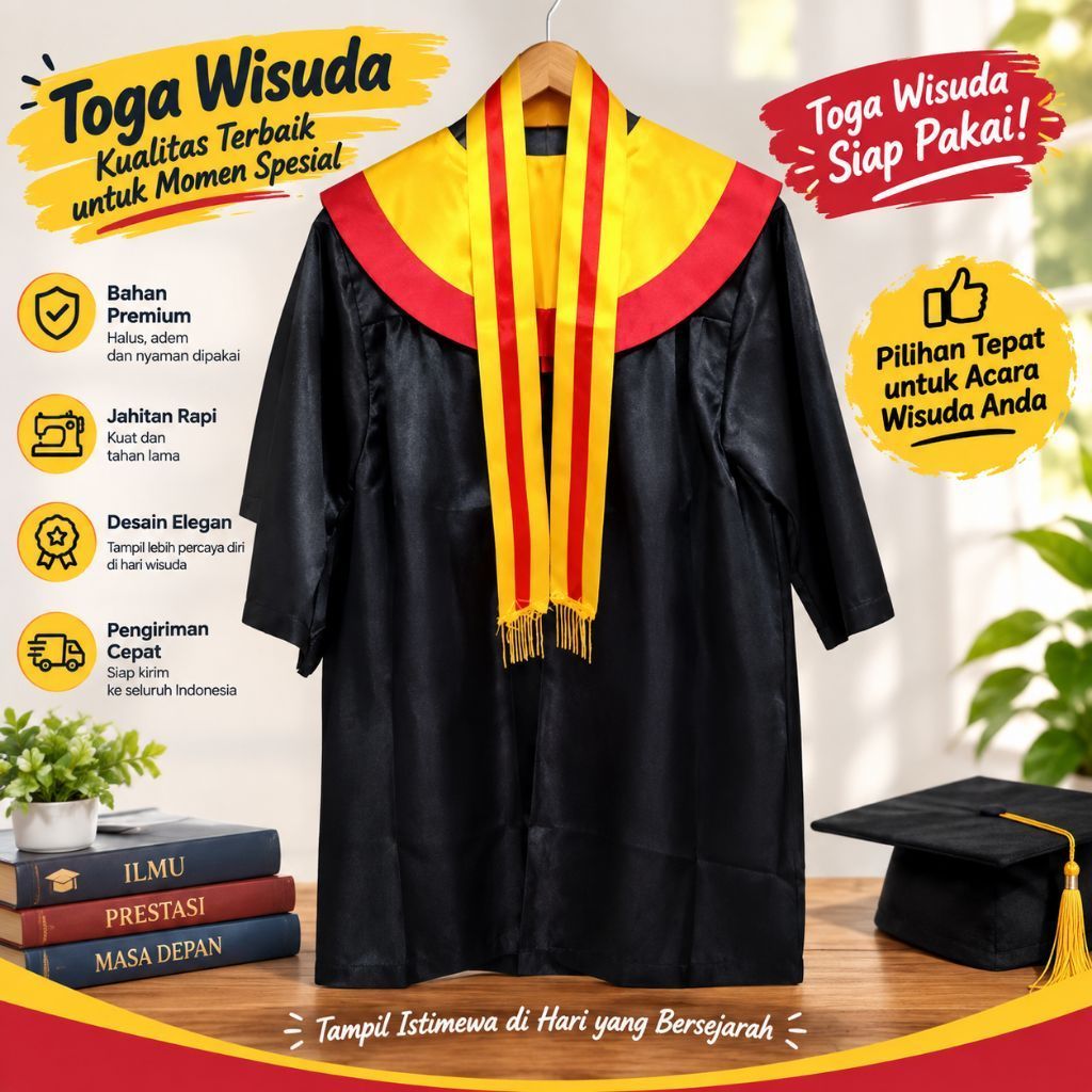 Toga wisuda TK/SD ready paket lengkap berkualitas