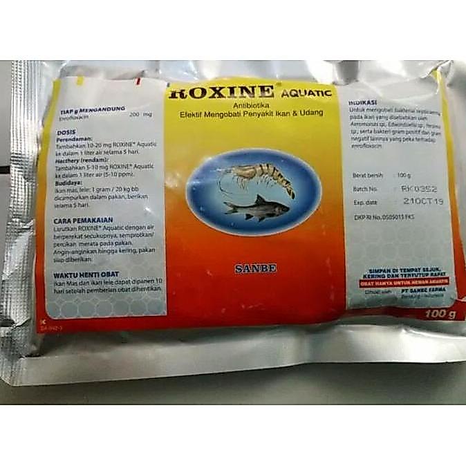 obat ikan roxine aquatik antibiotik endrofloxatin untuk hewan aquatik