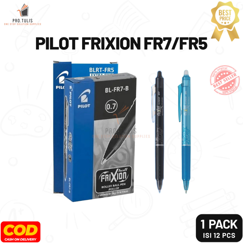 (1 Pack ) Pulpen PILOT Frixion Clicker Erasable / Pulpen Bisa Dihapus 0.5/0.7 mm