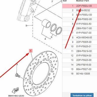 PIRINGAN DEPAN / DISK BRAKE NMAX,AEROX,LEXI DEPAN ORIGINAL YAMAHA 2DPF582U00