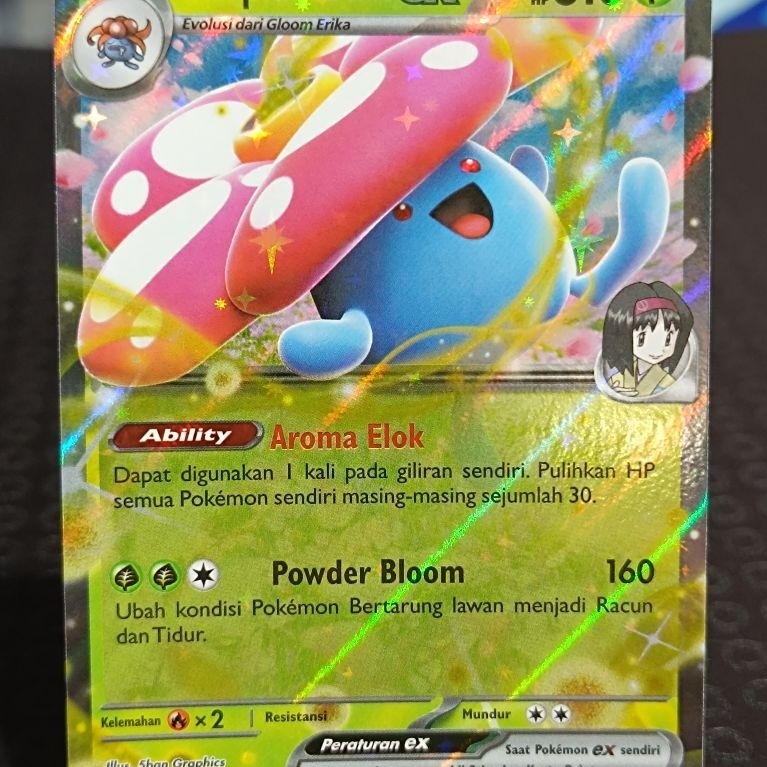 kartu pokemon TCG ori vileplume erika EX RR Indonesia