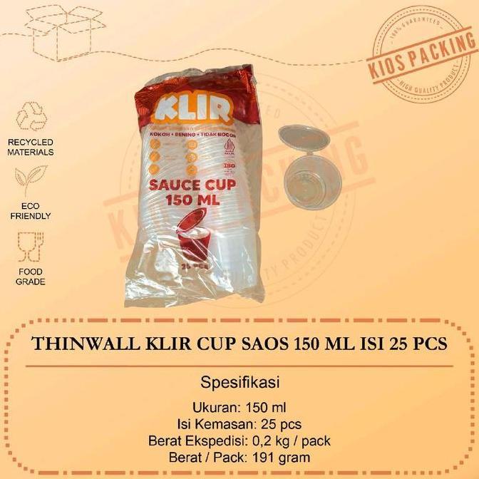 Pilihan - Thinwall Cup Merpati Puding 150Ml Isi 25Pcs / Cup Saos 150Ml / Cup Sambel 150Ml / Kotak Bu