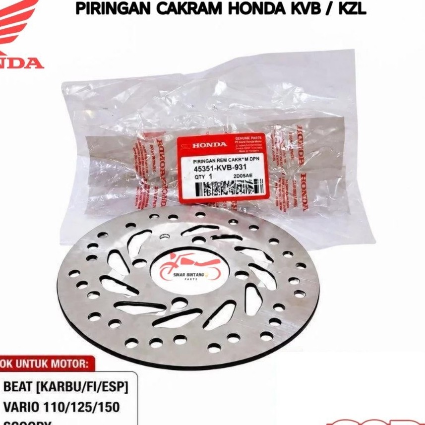 Original Disc Brake / Piringan Cakram Depan Honda Beat Fi / Vario 110 125 150 / Scoopy / Spacy / Gen