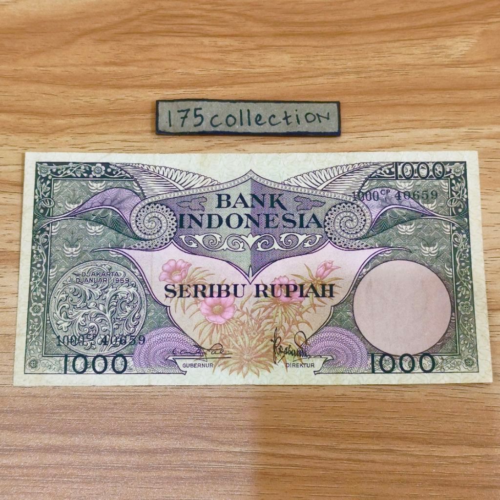 Uang Kuno Seri Bunga 1000 Rupiah Noser 1000CP40659 Original Asli