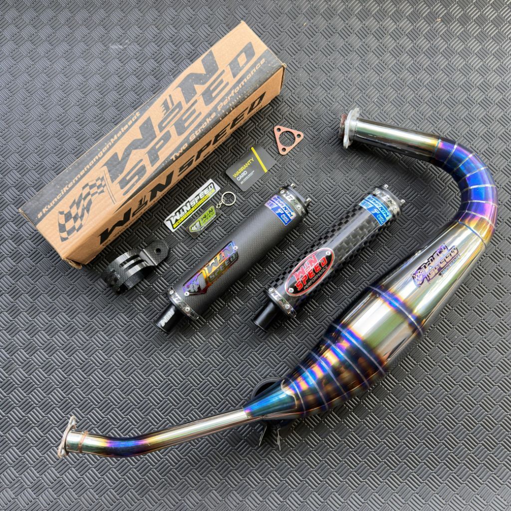 KNALPOT KOLONG PDK HALF BLUE RX KING SILINCER KARBON ORIGINAL WINSPEED