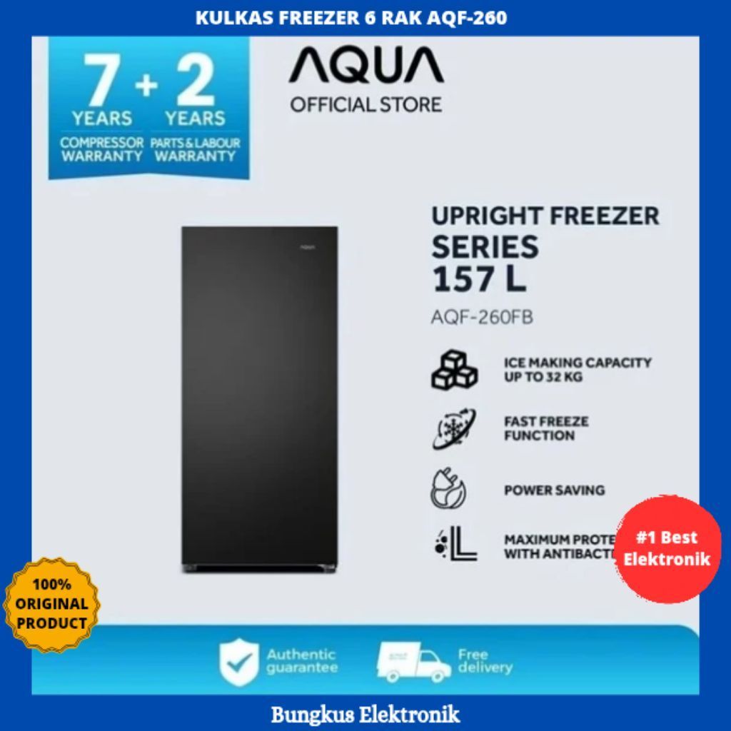KULKAS FREEZER AQUA 6 RAK 1 PINTU AQF-260FB KULKAS FREEZER AQUA 6RAK AQF260 KULKAS FREEZER AQUA FREE