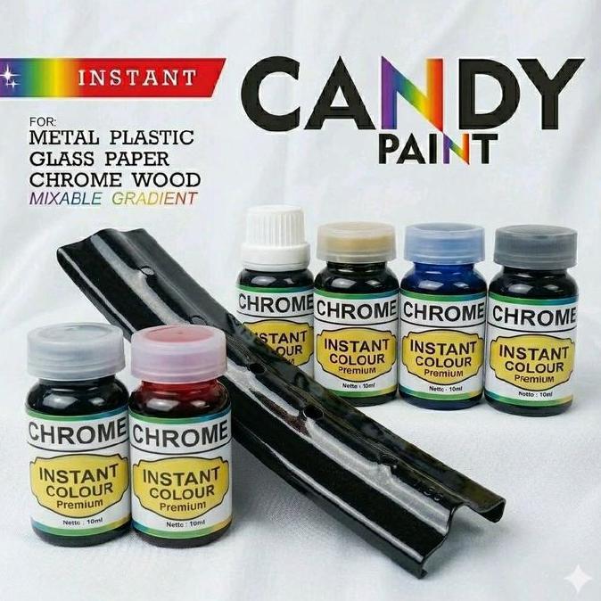 Cat candy chrome Hitam - Pewarna Logam Oles Velg Motor Kendaraan Besi Stainless Metal Aksesoris Pole
